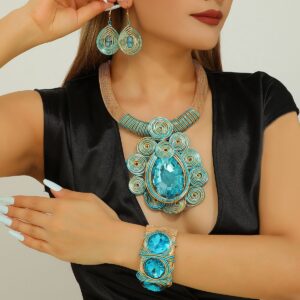 Turquoise Floral Statement Necklace
