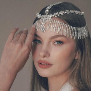 Silver Fringe Crystal Forehead Chain