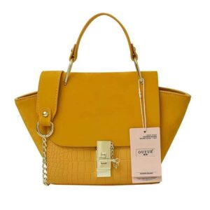 Mustard Yellow Winged Structured Handbag
