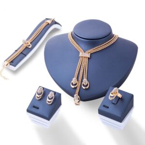 Royal Blue Jewelry Set with Gold Accents