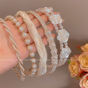 Pearl Lace Stretch Headband Set